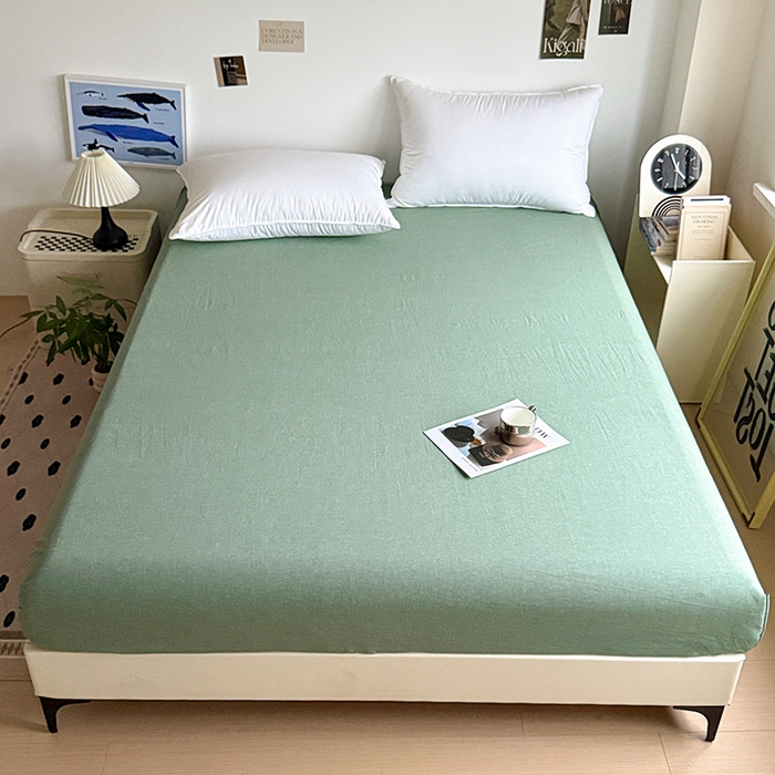 91家纺网 家纺一手货源 找家纺 大柏树 2026新款全棉纯棉水洗棉四件套 浣花绿