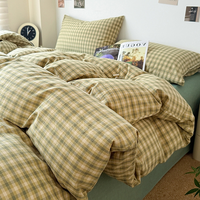 91家纺网 家纺一手货源 找家纺 大柏树 2026新款全棉纯棉水洗棉四件套 浣花绿