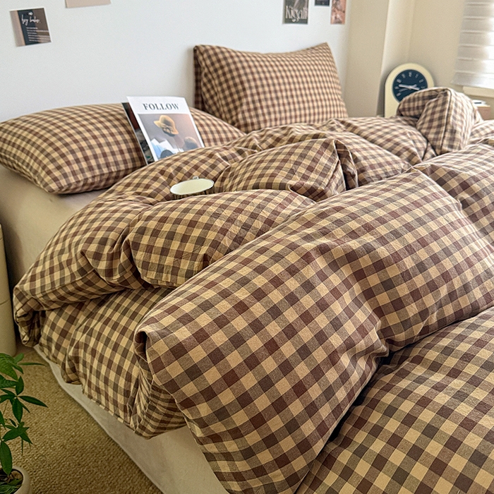 大柏树 2026新款全棉纯棉水洗棉四件套 巴恩咖