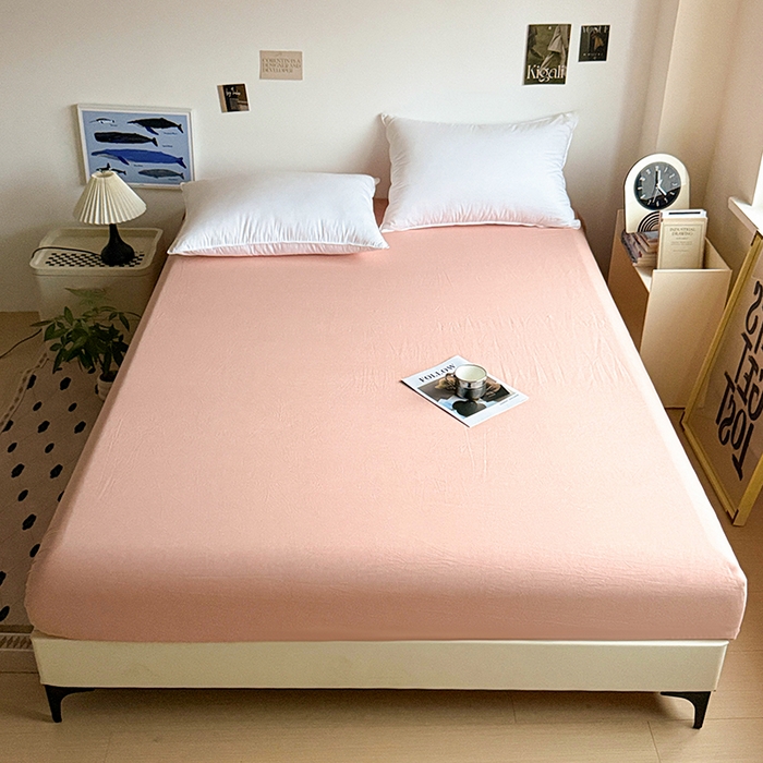 91家纺网 家纺一手货源 找家纺 大柏树 2026新款全棉纯棉水洗棉四件套 朵拉粉