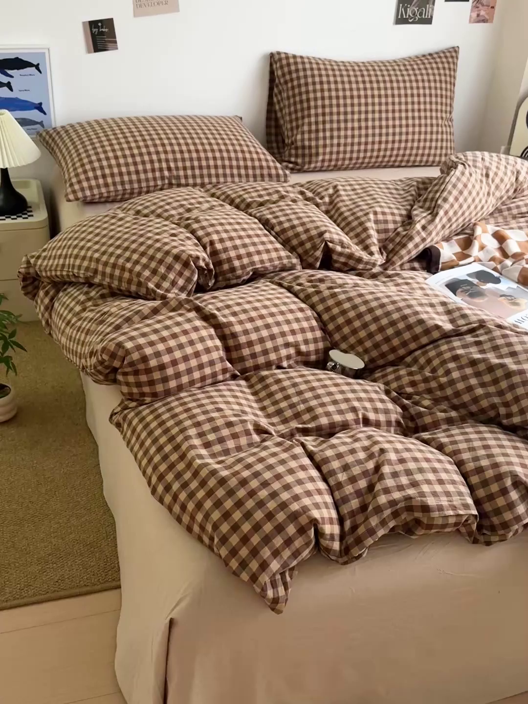 91家纺网 家纺一手货源 找家纺 大柏树 2026新款全棉纯棉水洗棉四件套 巴恩咖