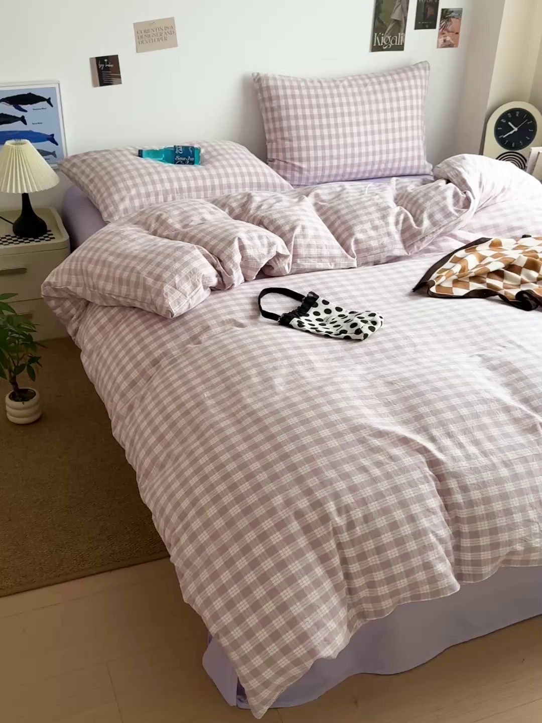 91家纺网 家纺一手货源 找家纺 大柏树 2026新款全棉纯棉水洗棉四件套 奶油紫