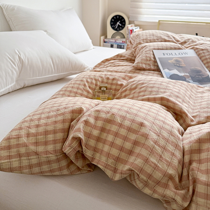 91家纺网 家纺一手货源 找家纺 大柏树 2026新款全棉纯棉水洗棉单被套单品被套被套单件 朵拉粉