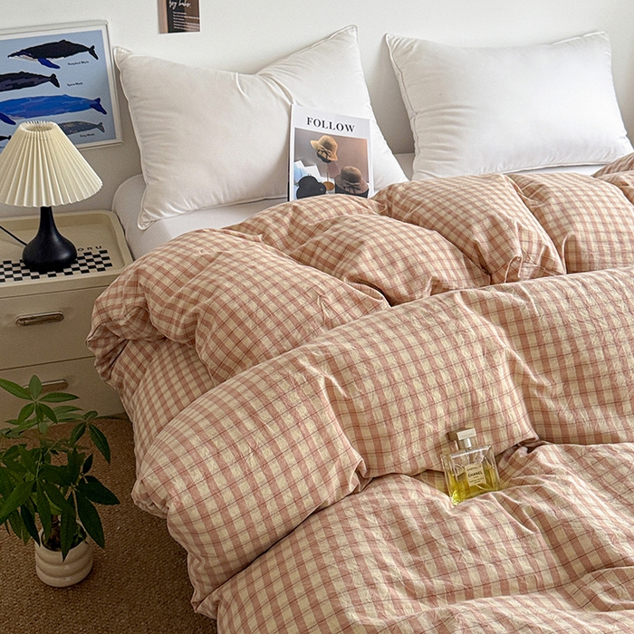 91家纺网 家纺一手货源 找家纺 大柏树 2026新款全棉纯棉水洗棉单被套单品被套被套单件 朵拉粉