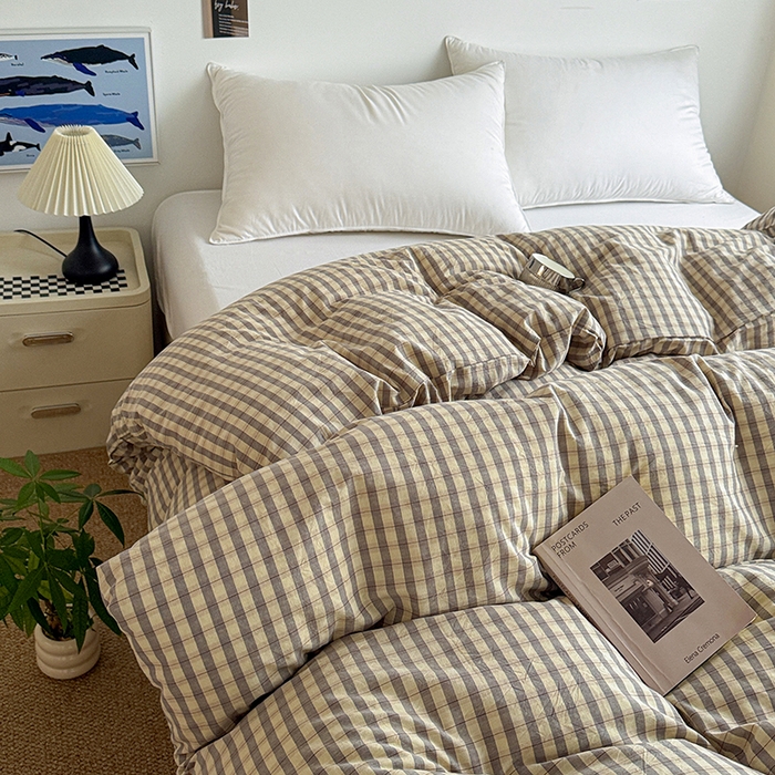 91家纺网 家纺一手货源 找家纺 大柏树 2026新款全棉纯棉水洗棉单被套单品被套被套单件 朵拉灰