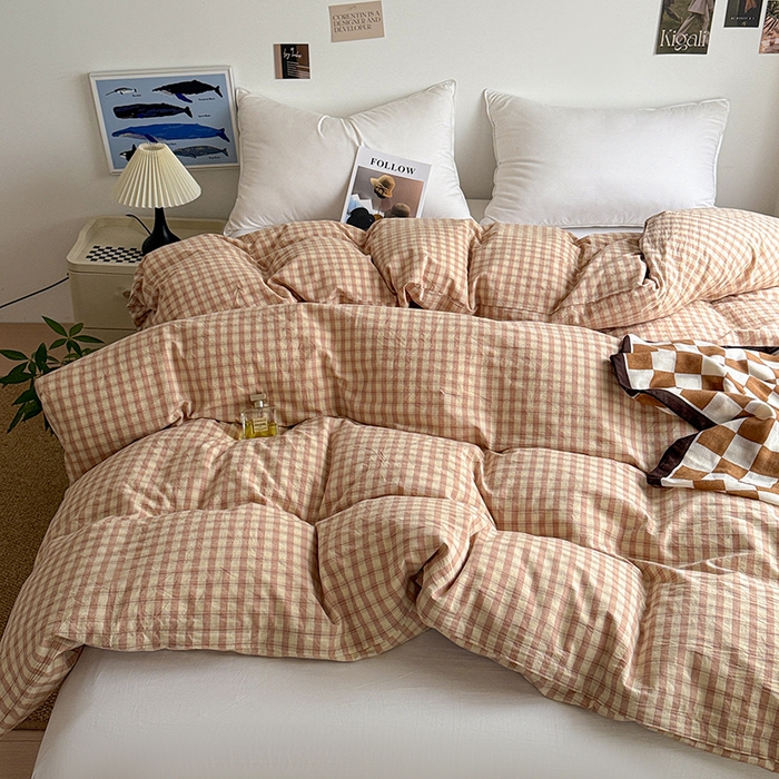 91家纺网 家纺一手货源 找家纺 大柏树 2026新款全棉纯棉水洗棉单被套单品被套被套单件 朵拉粉