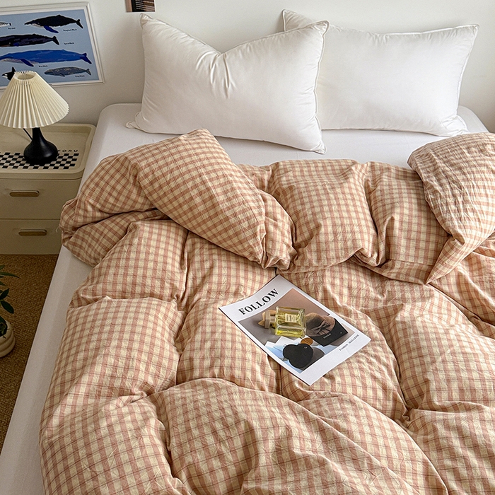 91家纺网 家纺一手货源 找家纺 大柏树 2026新款全棉纯棉水洗棉单被套单品被套被套单件 朵拉粉