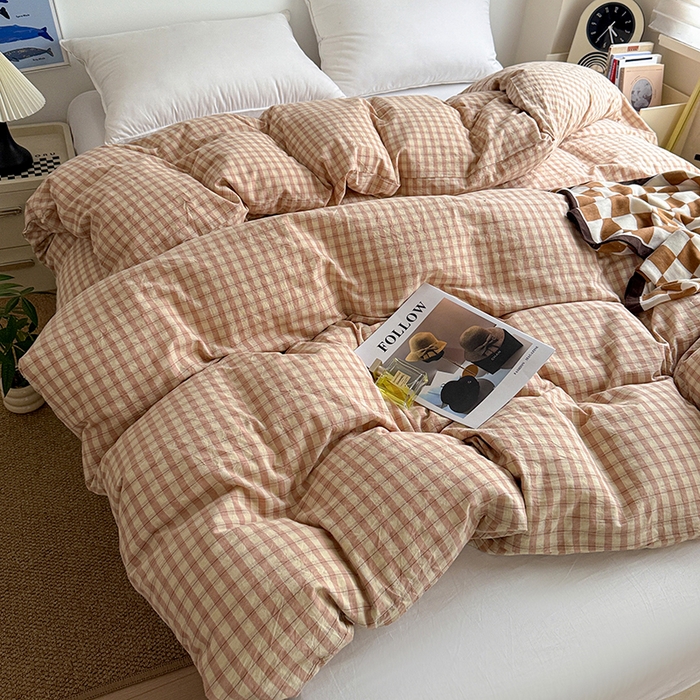 91家纺网 家纺一手货源 找家纺 大柏树 2026新款全棉纯棉水洗棉单被套单品被套被套单件 朵拉粉