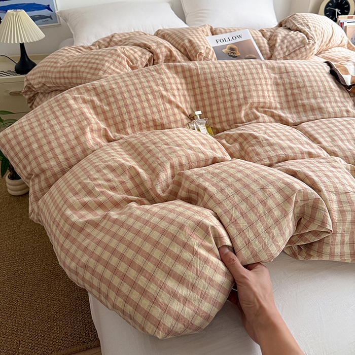 91家纺网 家纺一手货源 找家纺 大柏树 2026新款全棉纯棉水洗棉单被套单品被套被套单件 朵拉粉