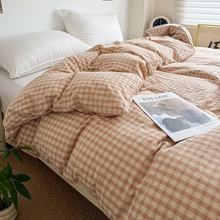 91家纺网 家纺一手货源 找家纺 大柏树 2026新款全棉纯棉水洗棉单被套单品被套被套单件 朵拉粉