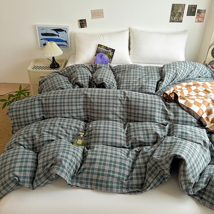 91家纺网 家纺一手货源 找家纺 大柏树 2026新款全棉纯棉水洗棉单被套单品被套被套单件 维尼蓝