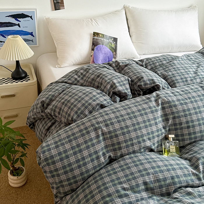 91家纺网 家纺一手货源 找家纺 大柏树 2026新款全棉纯棉水洗棉单被套单品被套被套单件 维尼蓝