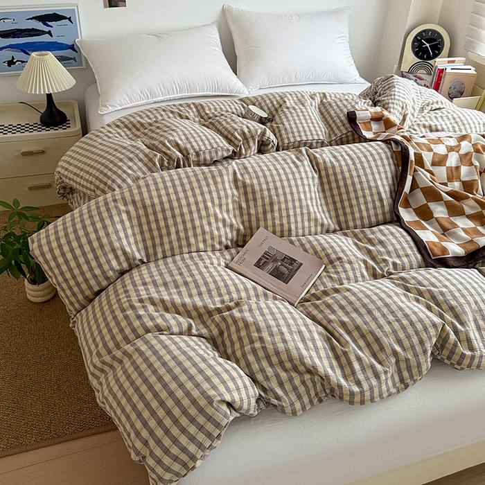 91家纺网 家纺一手货源 找家纺 大柏树 2026新款全棉纯棉水洗棉单被套单品被套被套单件 朵拉灰