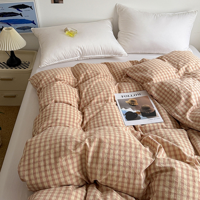 91家纺网 家纺一手货源 找家纺 大柏树 2026新款全棉纯棉水洗棉单被套单品被套被套单件 朵拉粉