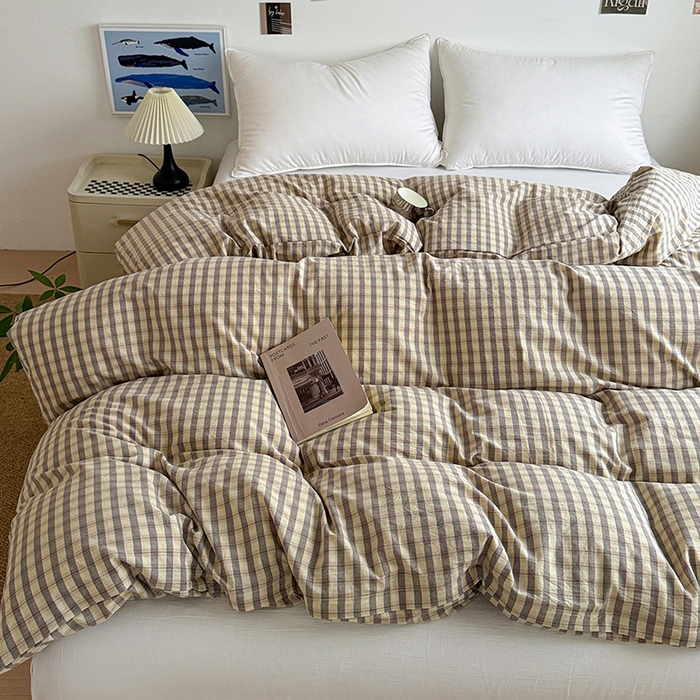 91家纺网 家纺一手货源 找家纺 大柏树 2026新款全棉纯棉水洗棉单被套单品被套被套单件 朵拉灰