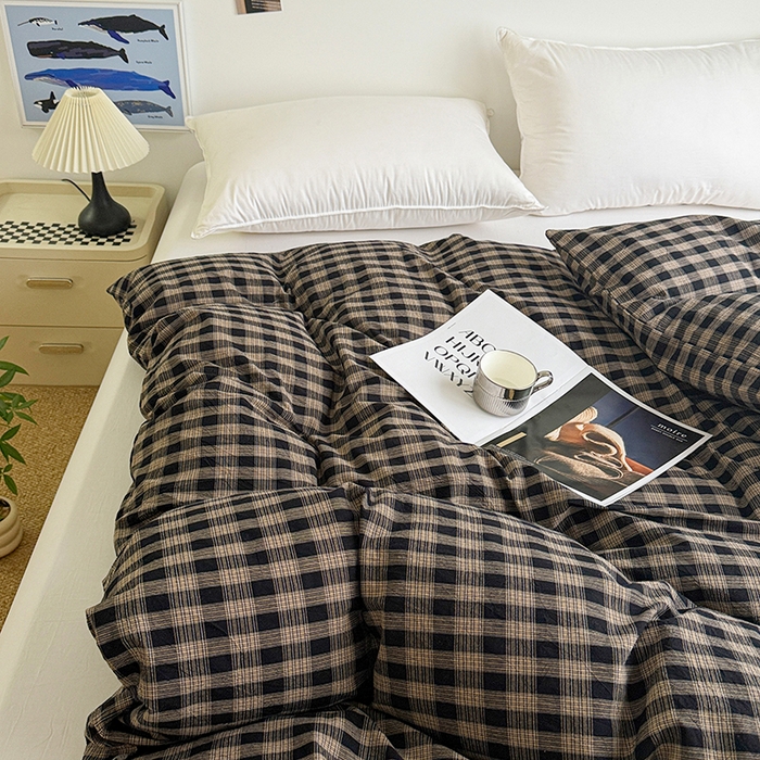 91家纺网 家纺一手货源 找家纺 大柏树 2026新款全棉纯棉水洗棉单被套单品被套被套单件 重楼黑