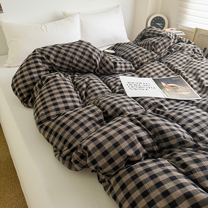 91家纺网 家纺一手货源 找家纺 大柏树 2026新款全棉纯棉水洗棉单被套单品被套被套单件 重楼黑