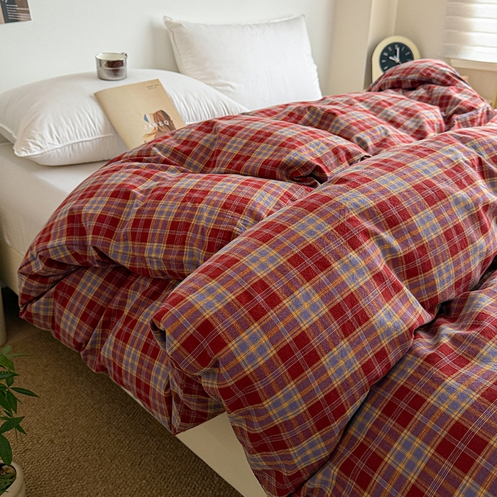 91家纺网 家纺一手货源 找家纺 大柏树 2026新款全棉纯棉水洗棉单被套单品被套被套单件 布雷红