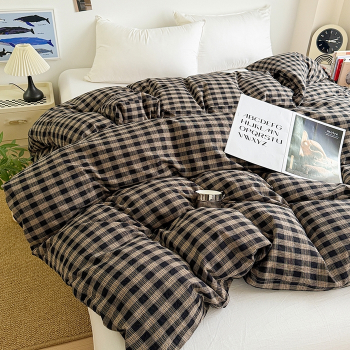 91家纺网 家纺一手货源 找家纺 大柏树 2026新款全棉纯棉水洗棉单被套单品被套被套单件 重楼黑