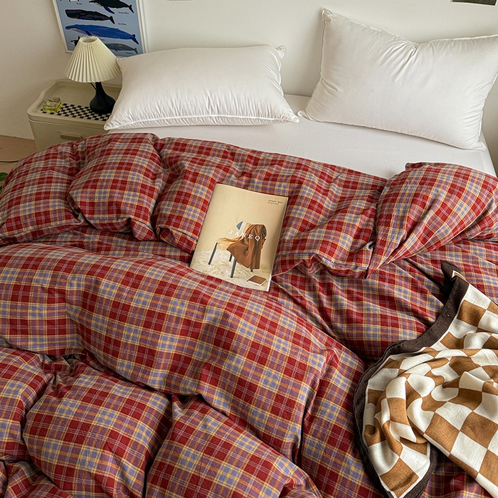 91家纺网 家纺一手货源 找家纺 大柏树 2026新款全棉纯棉水洗棉单被套单品被套被套单件 布雷红