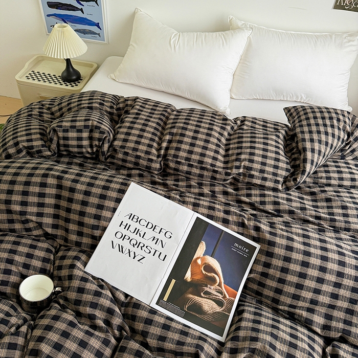 91家纺网 家纺一手货源 找家纺 大柏树 2026新款全棉纯棉水洗棉单被套单品被套被套单件 重楼黑