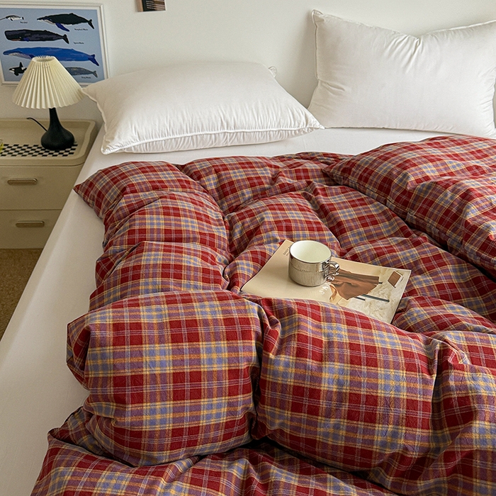 91家纺网 家纺一手货源 找家纺 大柏树 2026新款全棉纯棉水洗棉单被套单品被套被套单件 布雷红