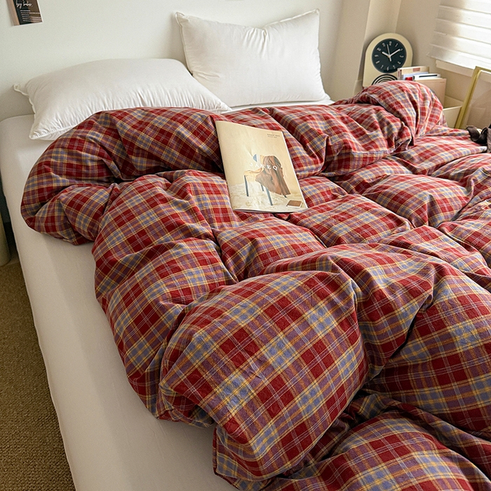 91家纺网 家纺一手货源 找家纺 大柏树 2026新款全棉纯棉水洗棉单被套单品被套被套单件 布雷红