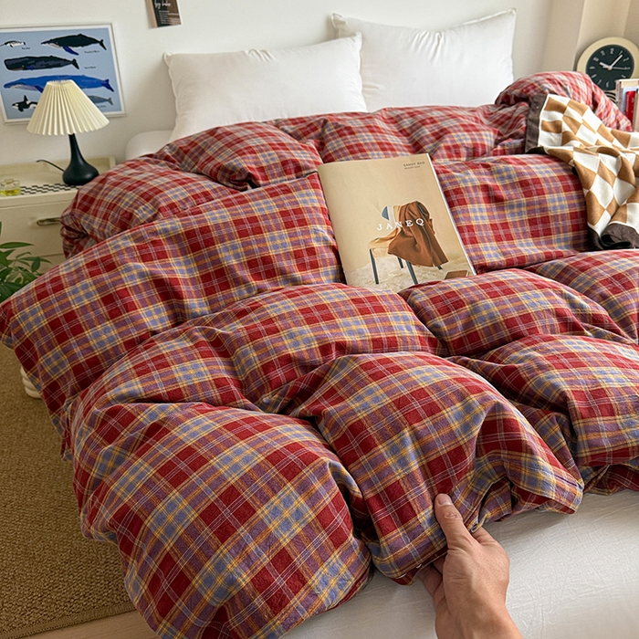 91家纺网 家纺一手货源 找家纺 大柏树 2026新款全棉纯棉水洗棉单被套单品被套被套单件 布雷红