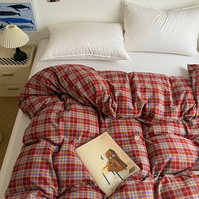 91家纺网 家纺一手货源 找家纺 大柏树 2026新款全棉纯棉水洗棉单被套单品被套被套单件 布雷红