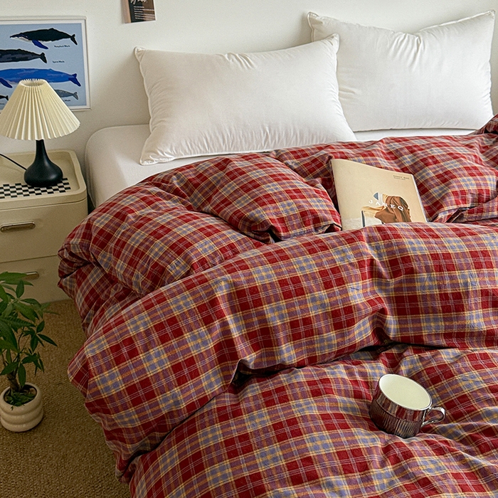 91家纺网 家纺一手货源 找家纺 大柏树 2026新款全棉纯棉水洗棉单被套单品被套被套单件 布雷红