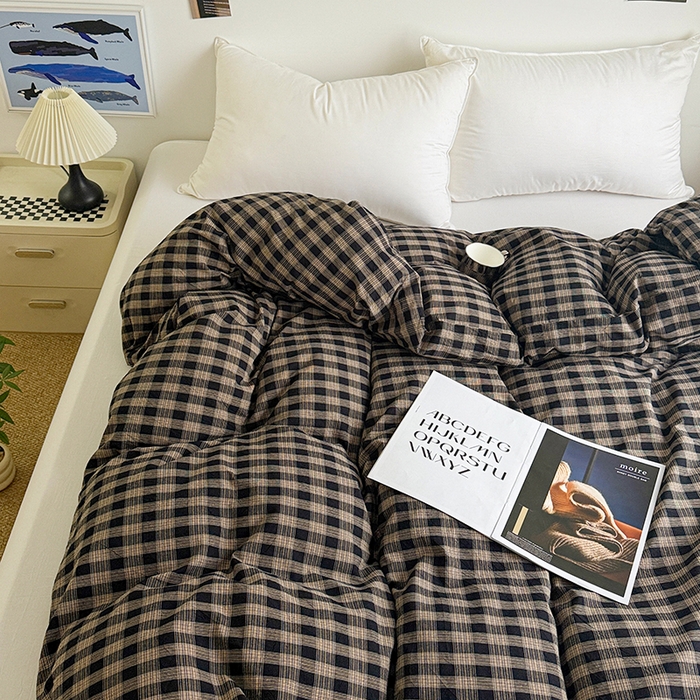 91家纺网 家纺一手货源 找家纺 大柏树 2026新款全棉纯棉水洗棉单被套单品被套被套单件 重楼黑