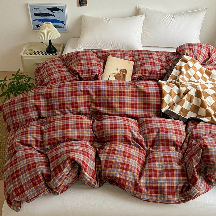 91家纺网 家纺一手货源 找家纺 大柏树 2026新款全棉纯棉水洗棉单被套单品被套被套单件 布雷红