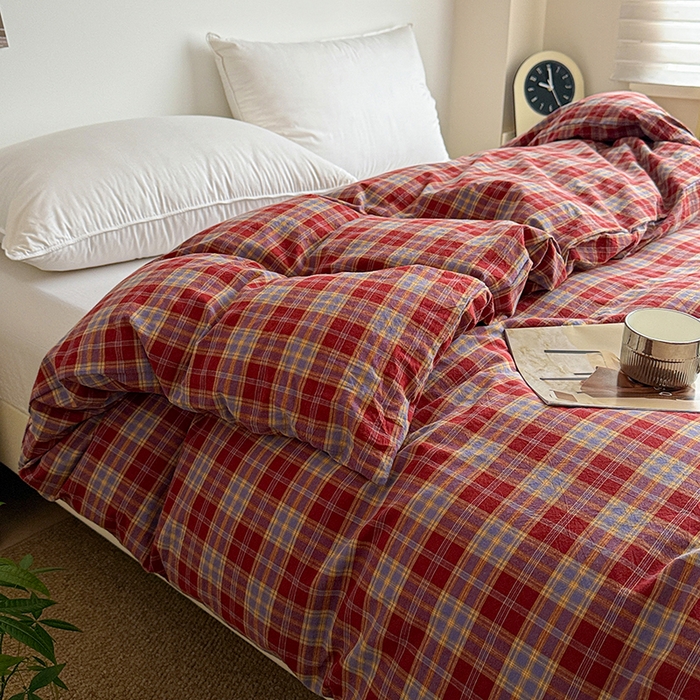 91家纺网 家纺一手货源 找家纺 大柏树 2026新款全棉纯棉水洗棉单被套单品被套被套单件 布雷红