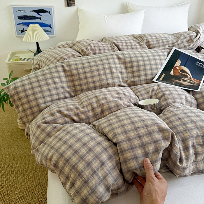 91家纺网 家纺一手货源 找家纺 大柏树 2026新款全棉纯棉水洗棉单被套单品被套被套单件 浣花灰