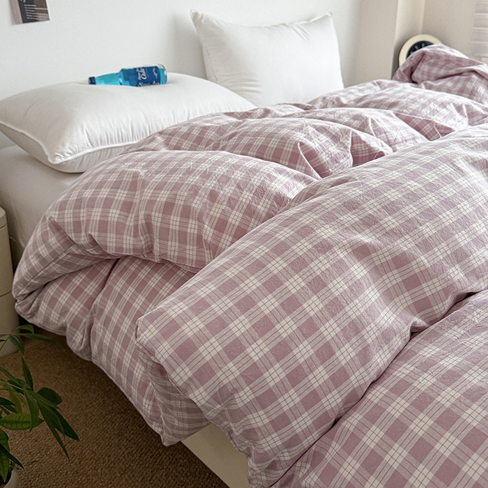 91家纺网 家纺一手货源 找家纺 大柏树 2026新款全棉纯棉水洗棉单被套单品被套被套单件 奶油紫