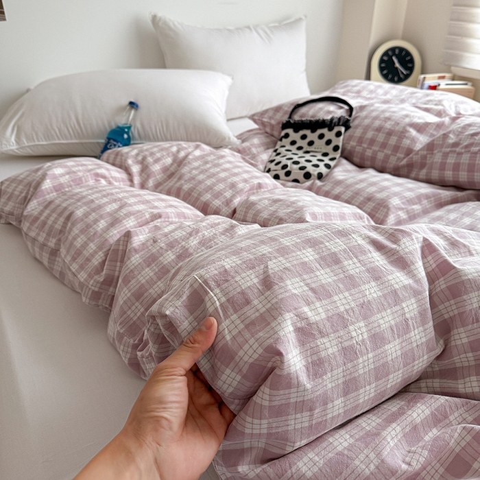 91家纺网 家纺一手货源 找家纺 大柏树 2026新款全棉纯棉水洗棉单被套单品被套被套单件 奶油紫