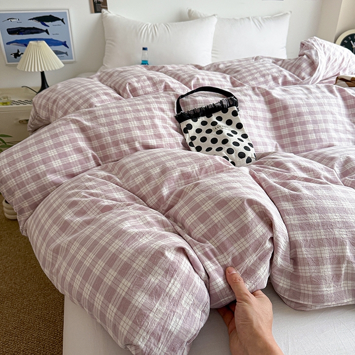 91家纺网 家纺一手货源 找家纺 大柏树 2026新款全棉纯棉水洗棉单被套单品被套被套单件 奶油紫