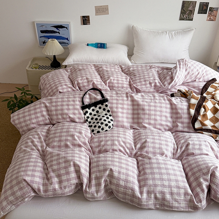 91家纺网 家纺一手货源 找家纺 大柏树 2026新款全棉纯棉水洗棉单被套单品被套被套单件 奶油紫