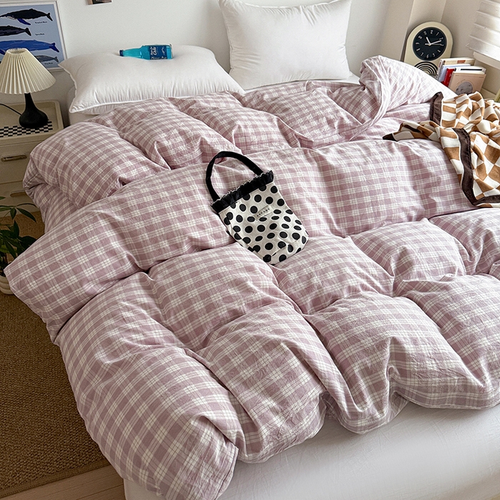 91家纺网 家纺一手货源 找家纺 大柏树 2026新款全棉纯棉水洗棉单被套单品被套被套单件 奶油紫