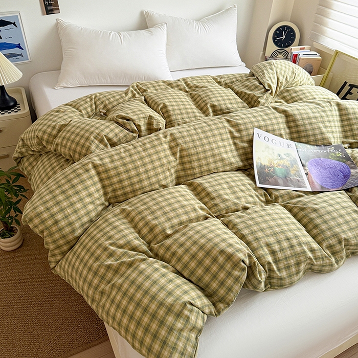 91家纺网 家纺一手货源 找家纺 大柏树 2026新款全棉纯棉水洗棉单被套单品被套被套单件 浣花绿