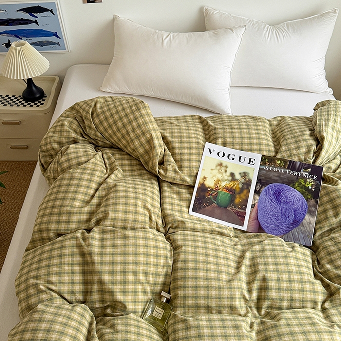 91家纺网 家纺一手货源 找家纺 大柏树 2026新款全棉纯棉水洗棉单被套单品被套被套单件 浣花绿