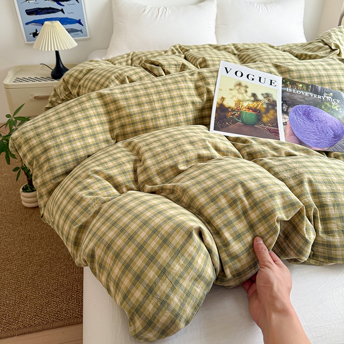 91家纺网 家纺一手货源 找家纺 大柏树 2026新款全棉纯棉水洗棉单被套单品被套被套单件 浣花绿