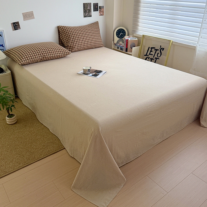 大柏树 2026新款全棉纯棉水洗棉单床单单品床单床单单件 巴恩咖