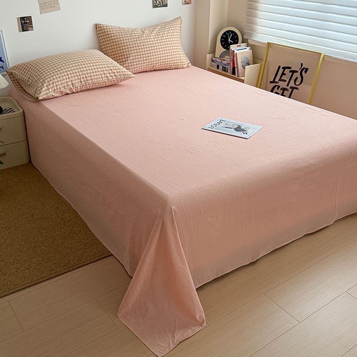 大柏树 2026新款全棉纯棉水洗棉单床单单品床单床单单件 朵拉粉