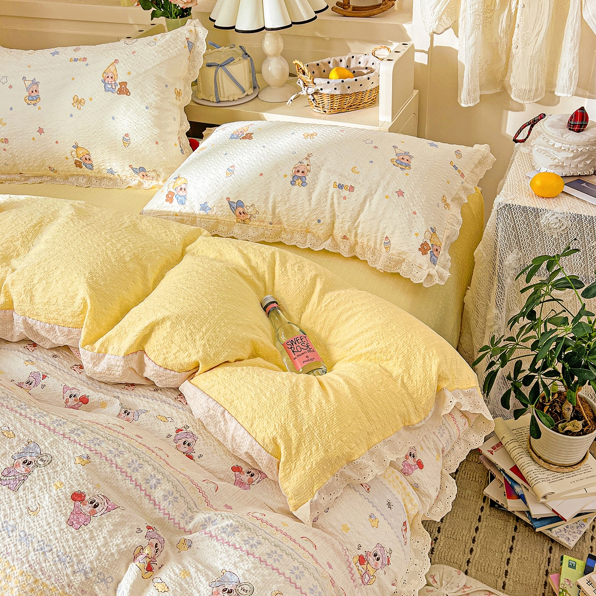 91家纺网 家纺一手货源 找家纺 （总）瑞禾家纺 2026新款泡芙纱花边四件套