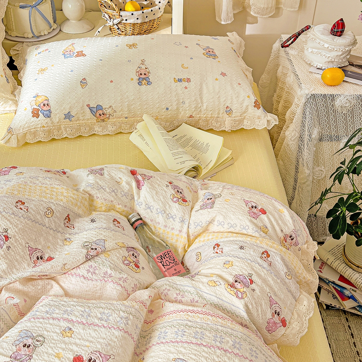 91家纺网 家纺一手货源 找家纺 （总）瑞禾家纺 2026新款泡芙纱花边四件套