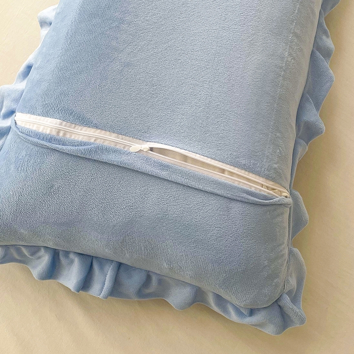 91家纺网 家纺一手货源 找家纺 莉迪娅 2026新款法兰绒花边枕套牛奶绒枕套韩版枕套 郁金香