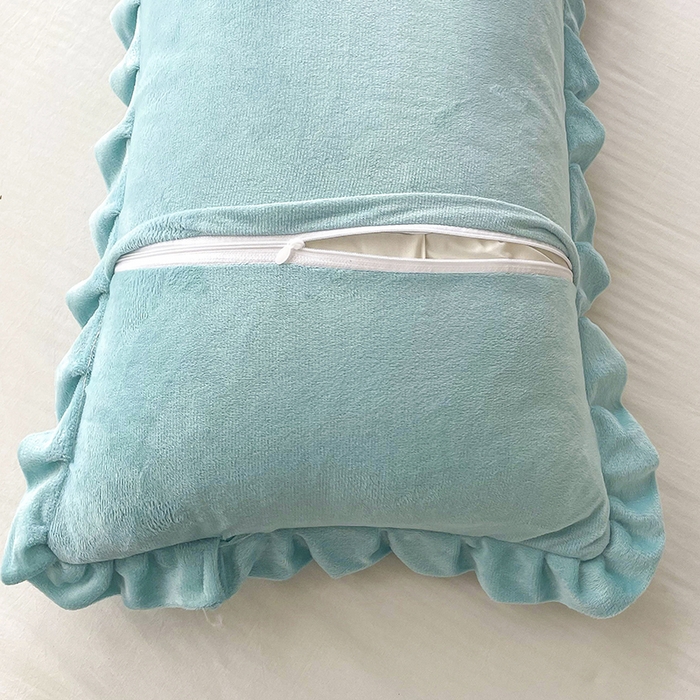 91家纺网 家纺一手货源 找家纺 莉迪娅 2026新款法兰绒花边枕套牛奶绒枕套韩版枕套 恐龙家园