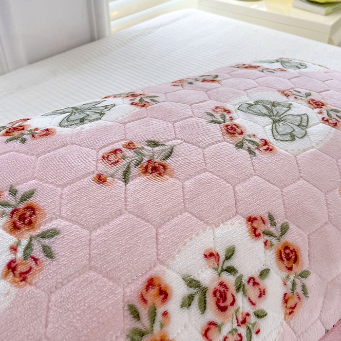 91家纺网 家纺一手货源 找家纺 莉迪娅 2026新款法兰绒花边枕套牛奶绒枕套韩版枕套 蝴蝶结