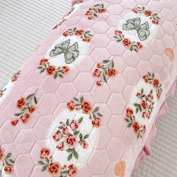 91家纺网 家纺一手货源 找家纺 莉迪娅 2026新款法兰绒花边枕套牛奶绒枕套韩版枕套 蝴蝶结